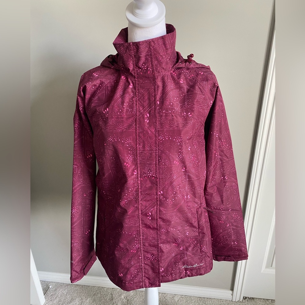 Eddie Bauer Berry Hooded Rain Jacket Outdoor, Hiking, Adventure, Ski